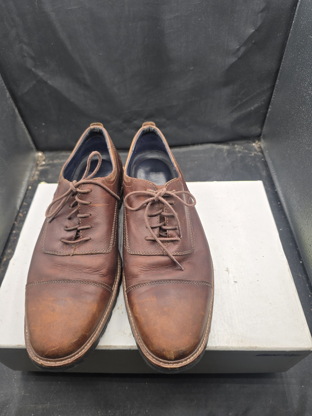 Cole Haan Brown Leather Cap-Toe Oxfords